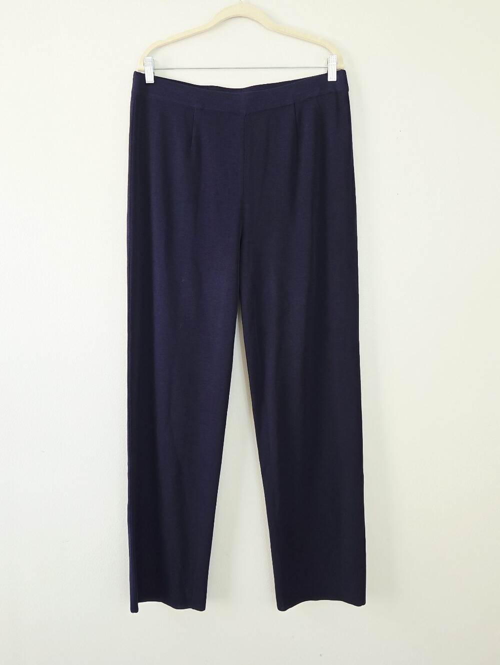 Misook navy knit pull-on pants Straight Leg Size XL